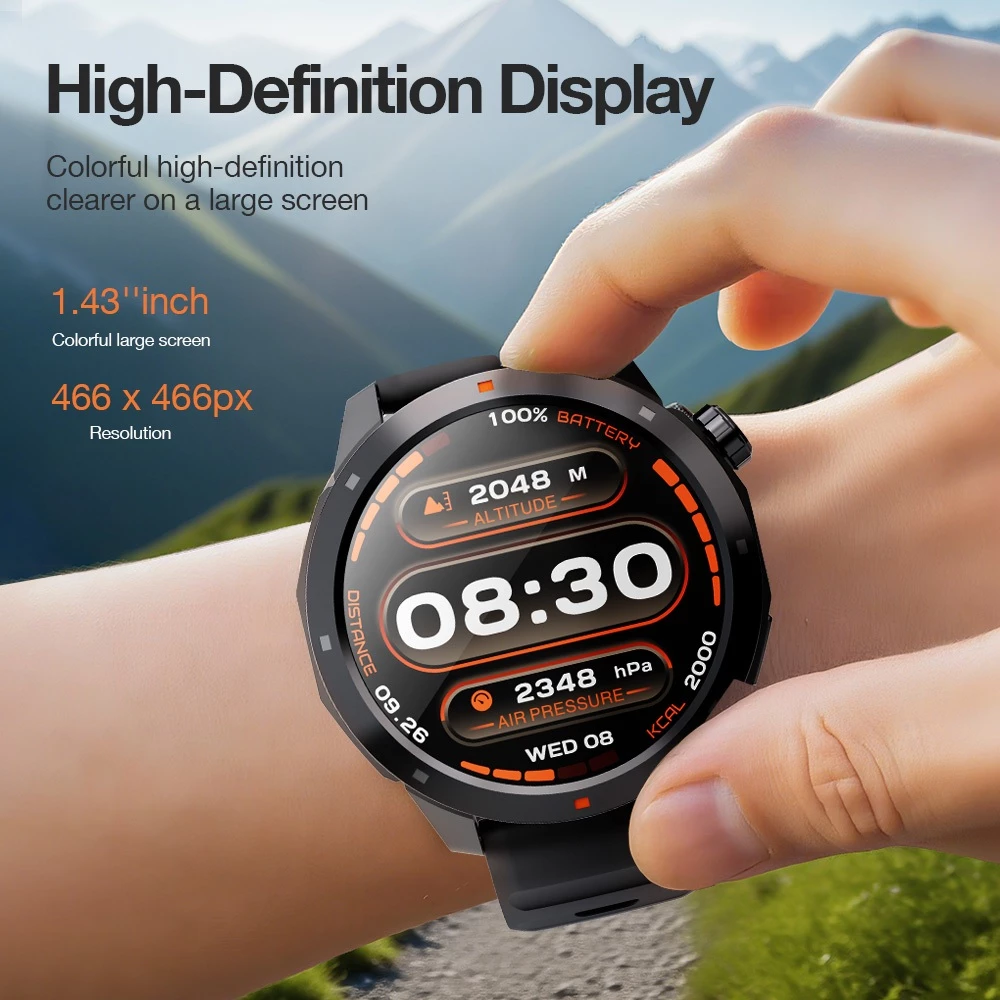 Aolon Navi R3 Ultra GPS Smart Watch 42mm Amoled Display Connect Bluetooth Earphone 3ATM Waterproof Swimming Smartwatch - Image 3