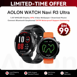 Aolon Navi R3 Ultra GPS Smart Watch 42mm Amoled Display Connect Bluetooth Earphone 3ATM Waterproof Swimming Smartwatch